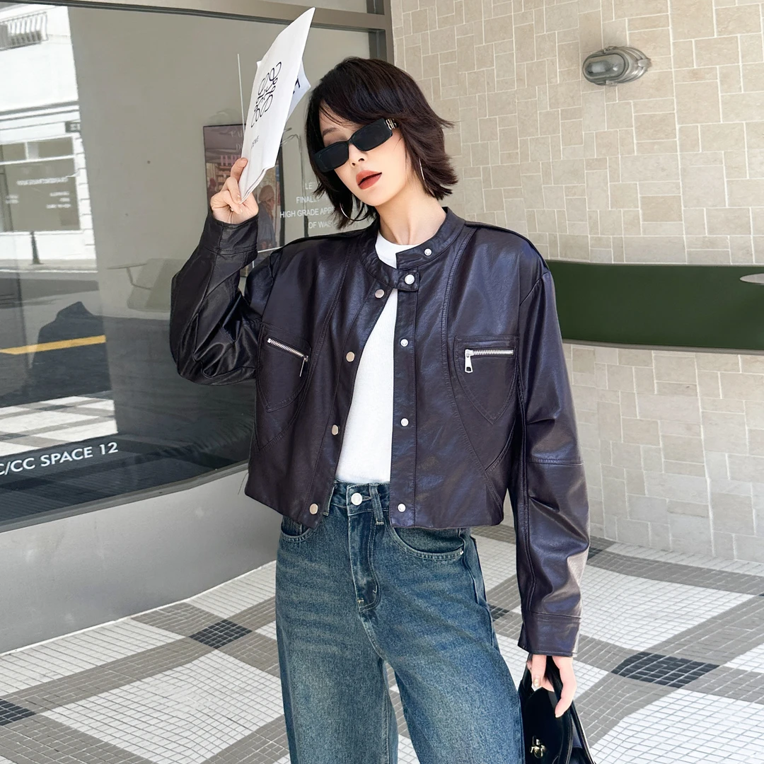 短款小个子皮衣外套女2025网红新款流行爆款洋气PU夹克上衣