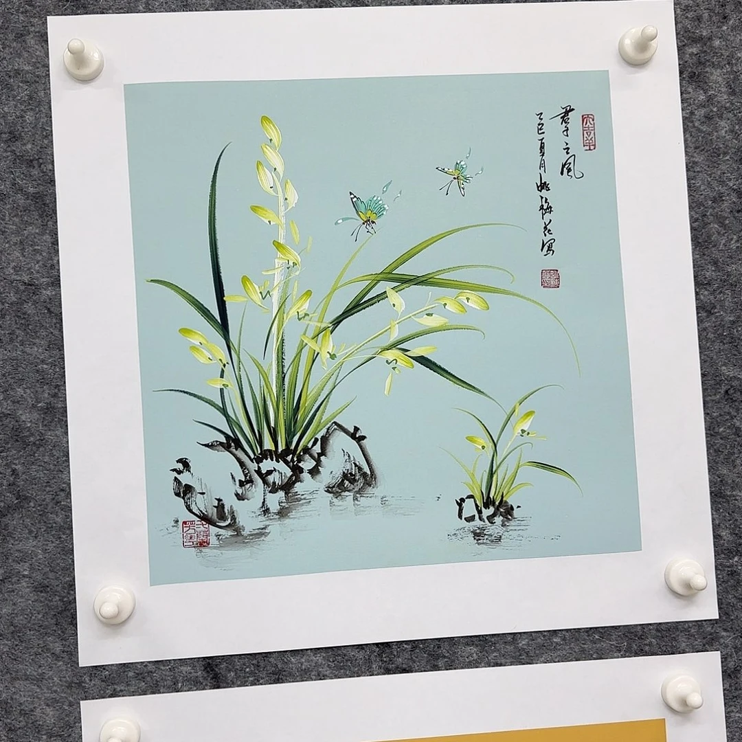 国画一笔两色立体兰花