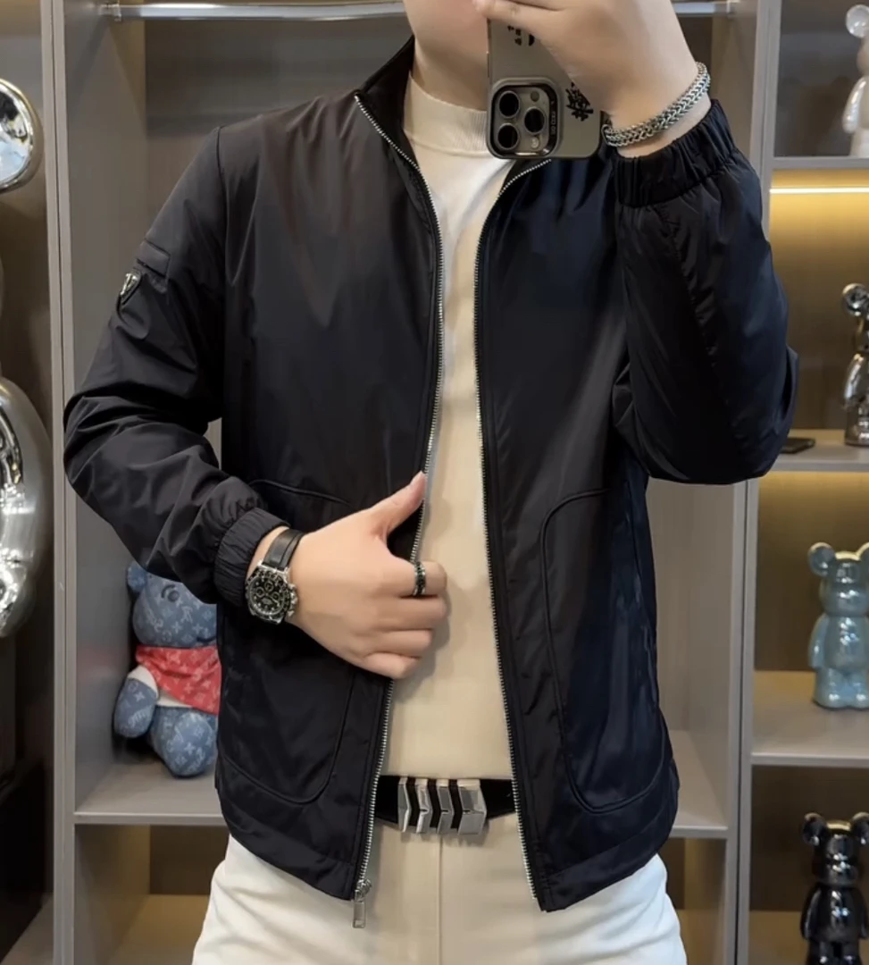 8003春秋男士新款立领修身百搭外套休闲男外套男款时尚夹克