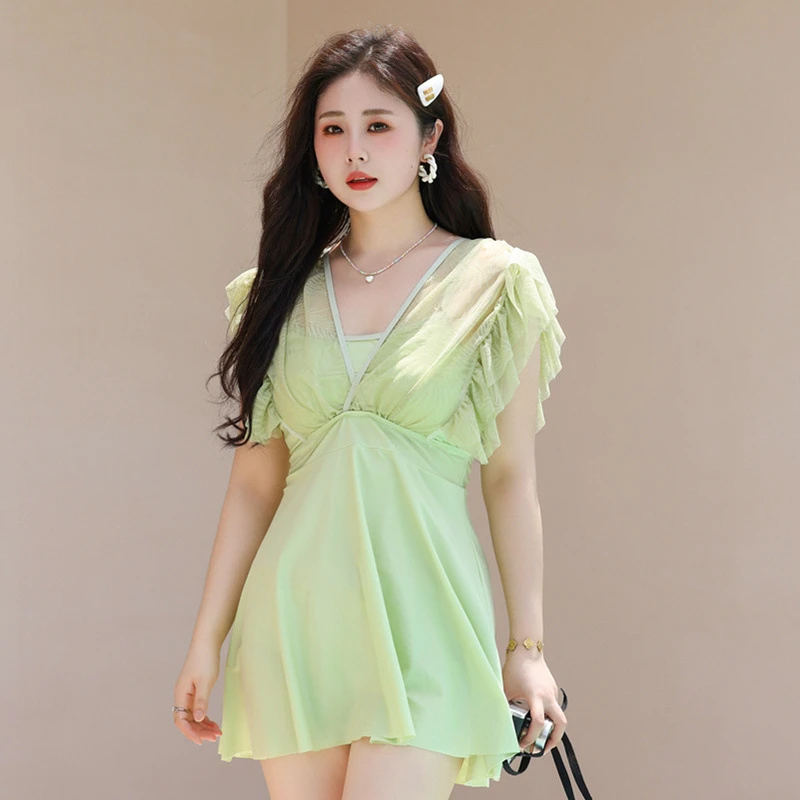 2025新款游泳衣加肥加大保守显瘦遮肚胖妹温泉大码韩版温泉泳装女