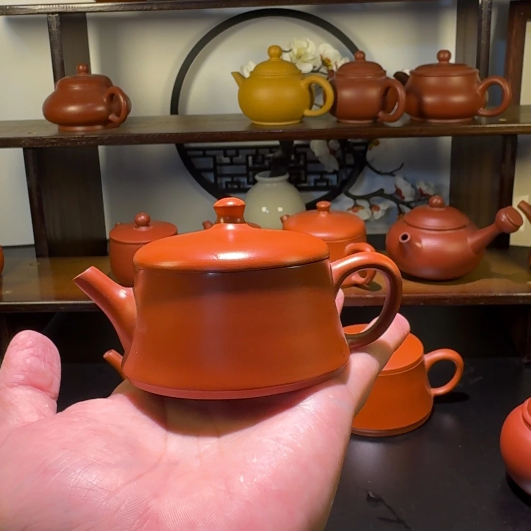 野***马原矿朱泥云柱壶壶