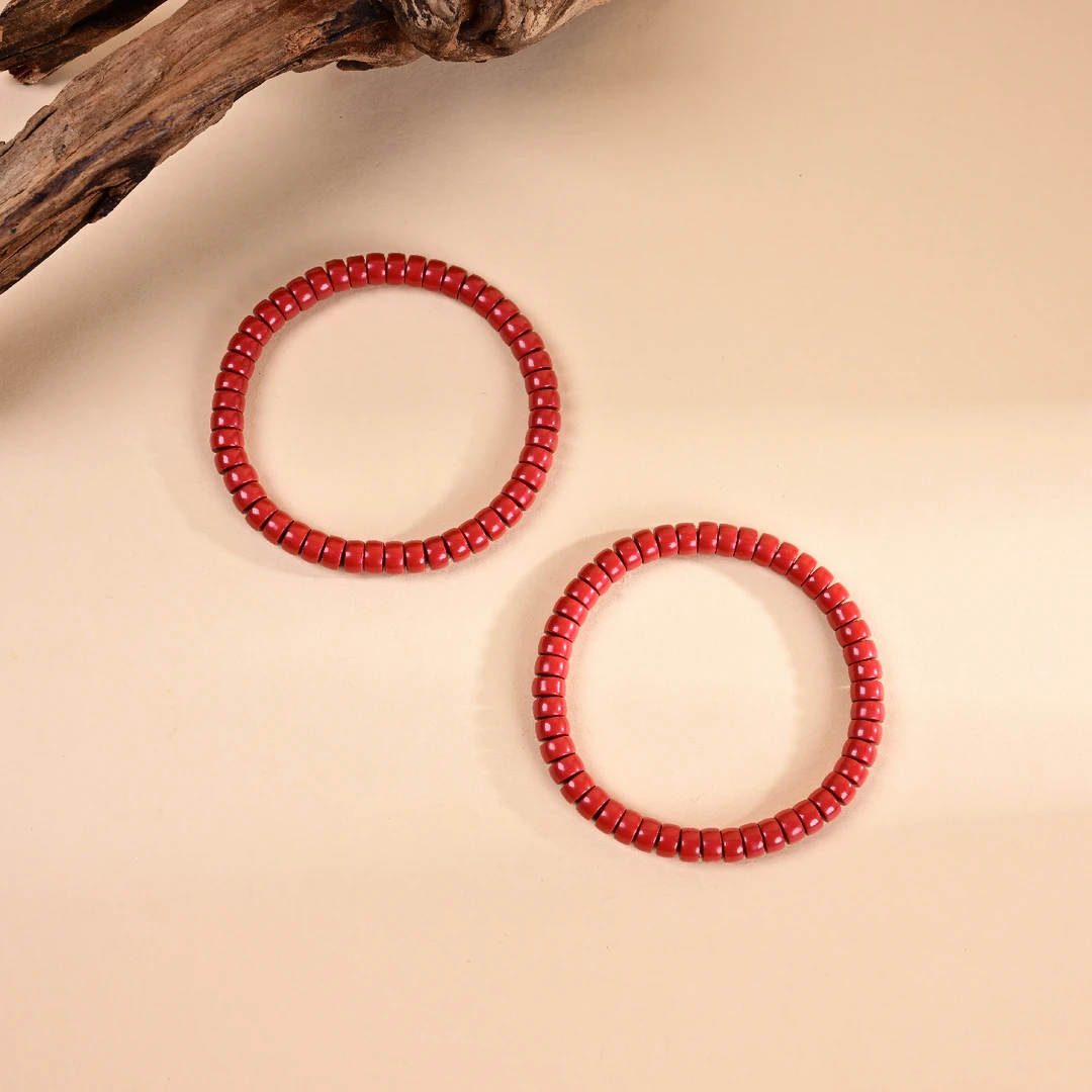 含辰砂工艺品 V3175-M-朱砂单圈手串-多样性发一件-5.5×3mm（甄选）