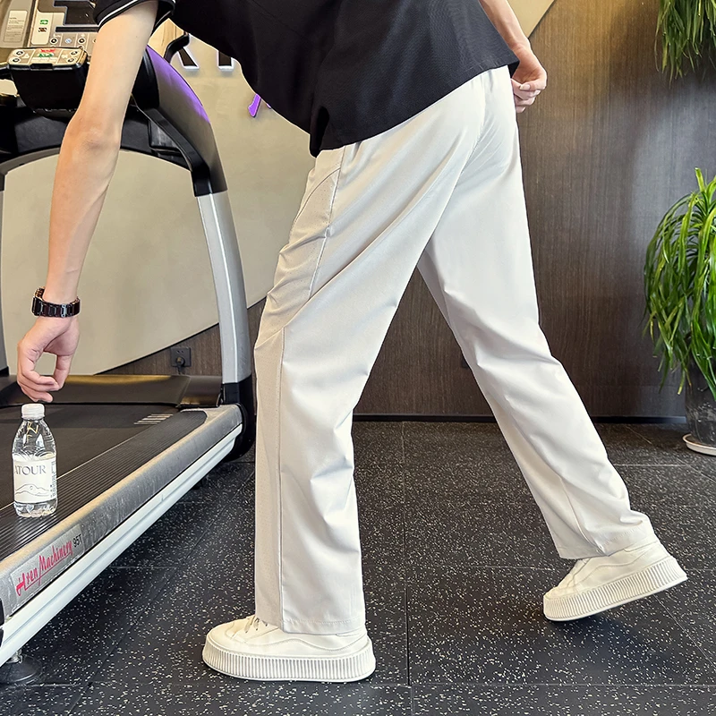 速干休闲裤男款潮牌痞帅夏季薄款直筒运动裤子2025新款百搭阔腿裤