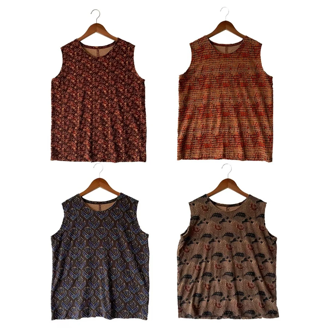 妝點家 云雾里 大麻 有机棉  复古印花背心 Y23SS  0002-1   文艺