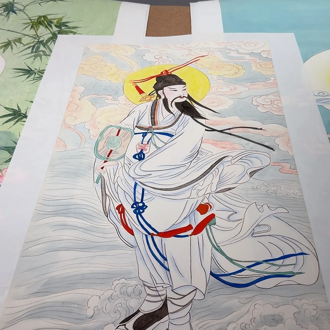 王***清国画吕祖一副作品