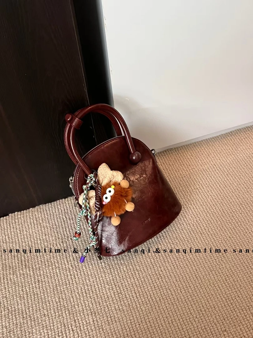 【小石潭记2626】sanqimtime小叁七2626#时尚帆布保龄球休闲斜挎包