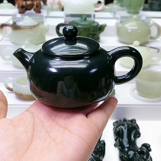 和田玉未镶嵌挂件茶壶