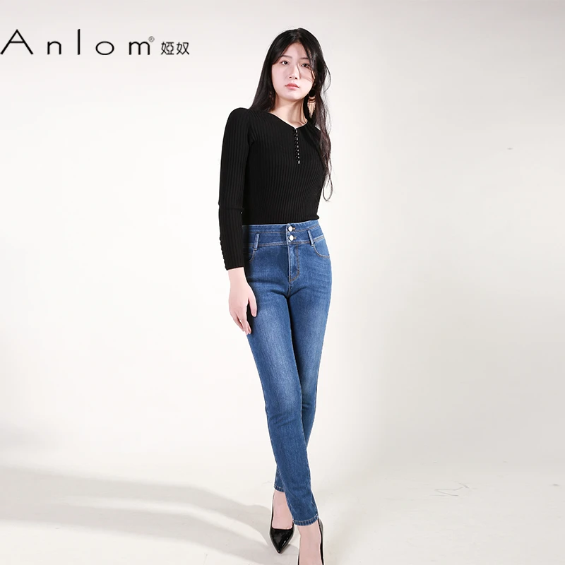 Anlom/娅奴秋季长袖新款圆领纯色休闲桑蚕丝针织衫通勤上衣套衫