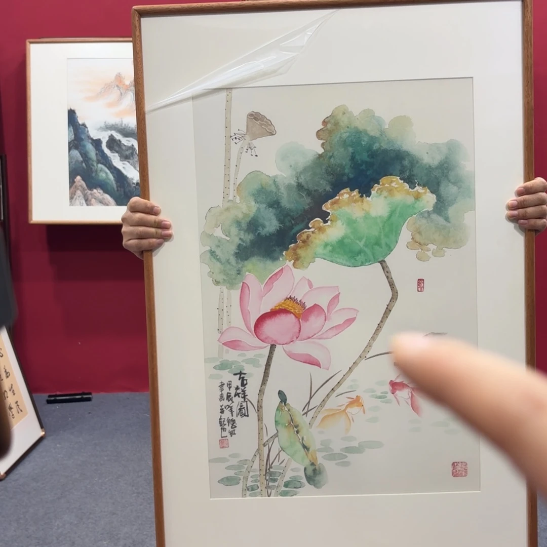 国画带框绘画90/60尺寸