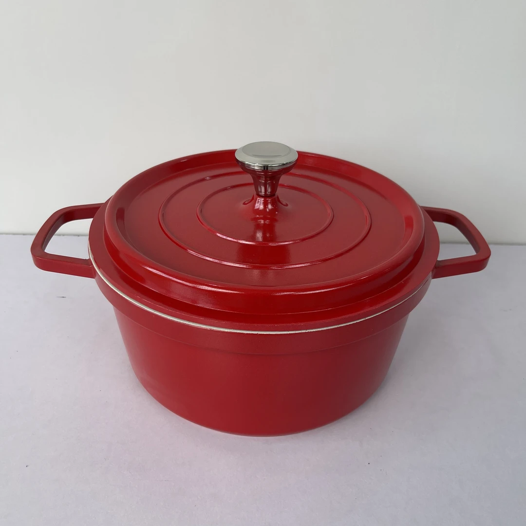 新款高颜值铸铁珐琅双耳汤锅精铁锅F1