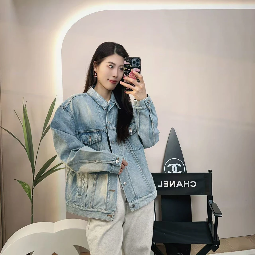 95新 Balenciaga/巴黎世家 麦殿/牛仔外套46码蓝色/250209ZYYFY03