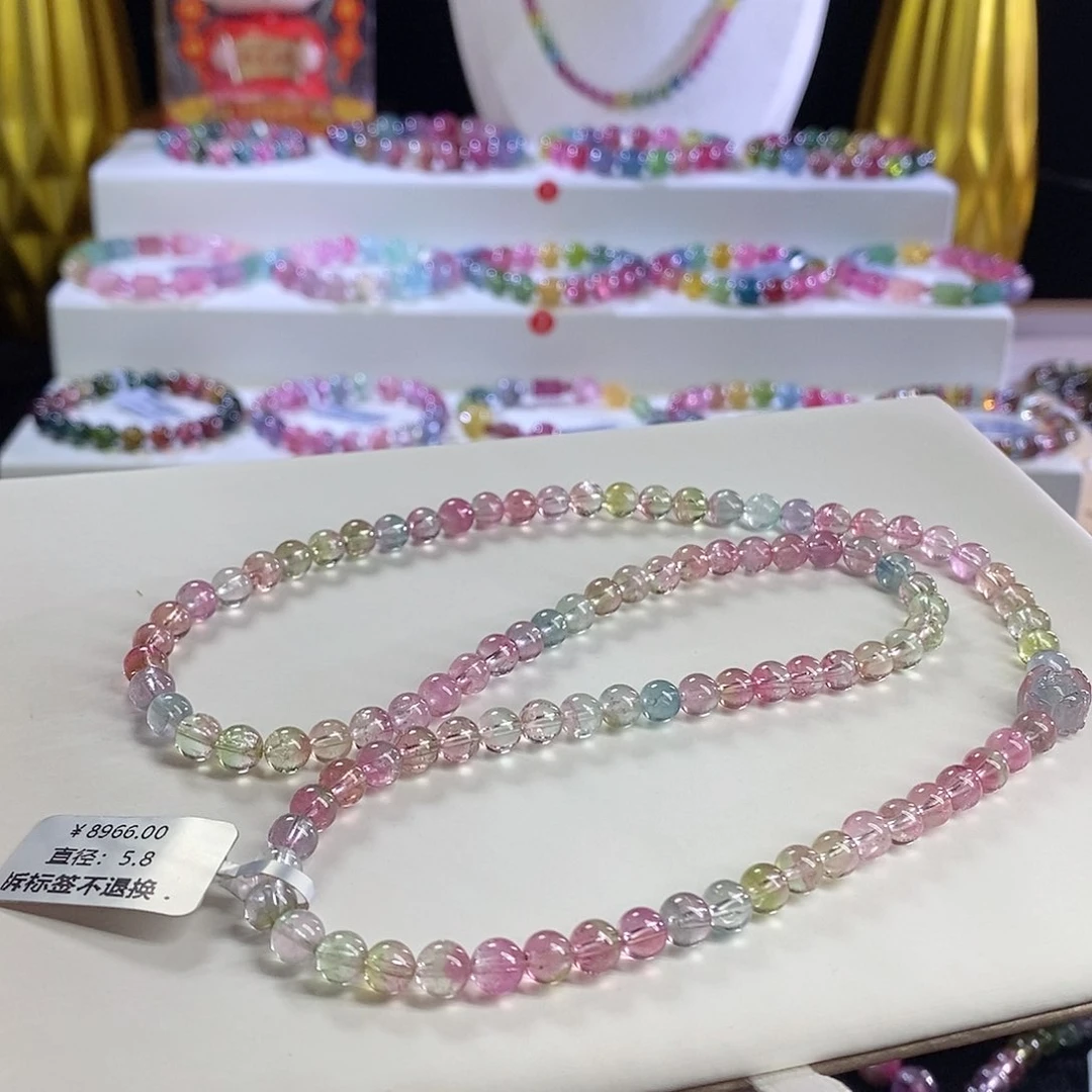 未镶嵌手链碧玺西瓜三圈