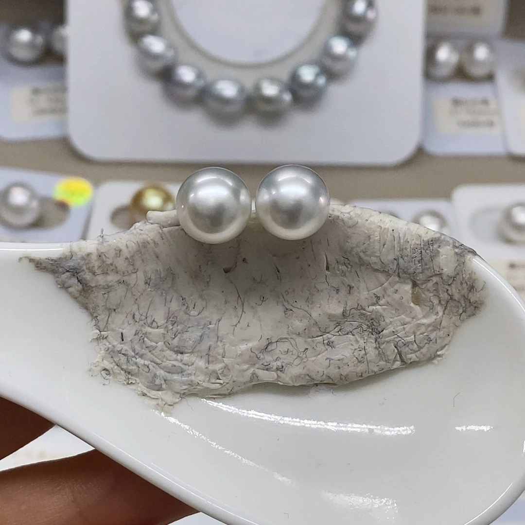 未镶嵌澳白对珠9➕海水珍珠