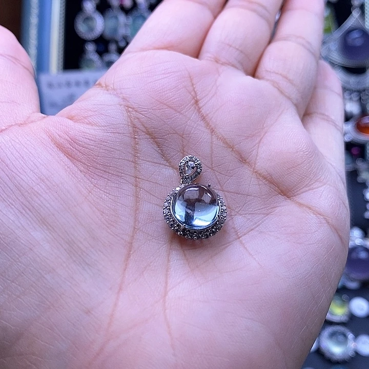 托帕石银S925镶嵌颈饰