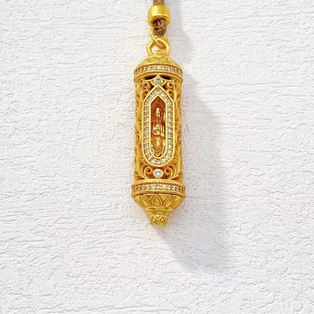 铜合金项链 木木（RZ7077） 70厘米 古法精镶观音抽拉项链