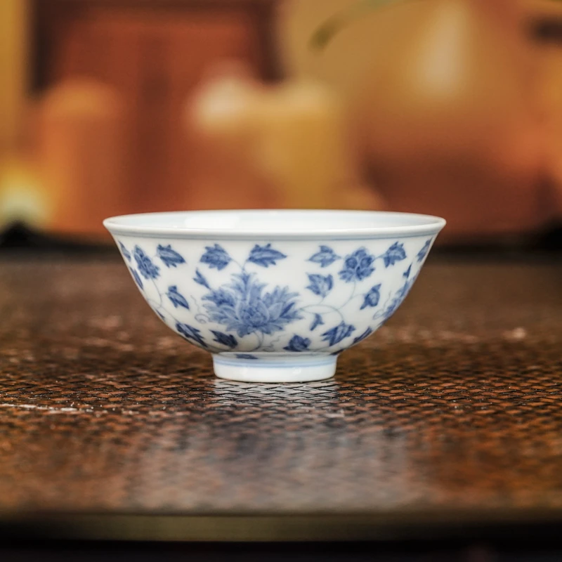 【墨舍名窑】无尘格古青花内外画宝相花wcgg37