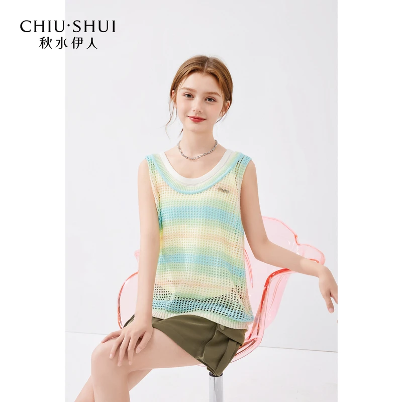 【品牌折扣】秋水伊人慵懒风镂空毛针织衫624203A100197