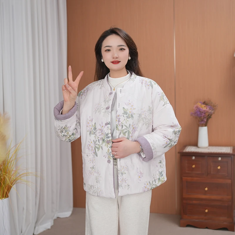 【从简】新款国风两面穿棉服秋冬加厚外套文艺复古宽松上衣