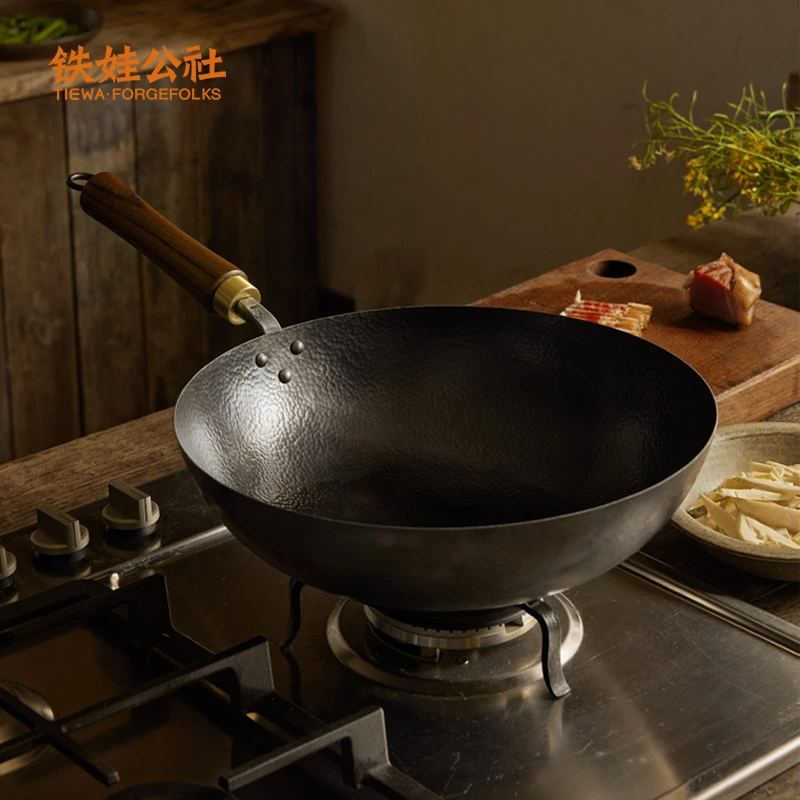 【达人专享】铁娃公社炒锅手工锻打无涂层不粘锅炒菜免开锅精铁锅