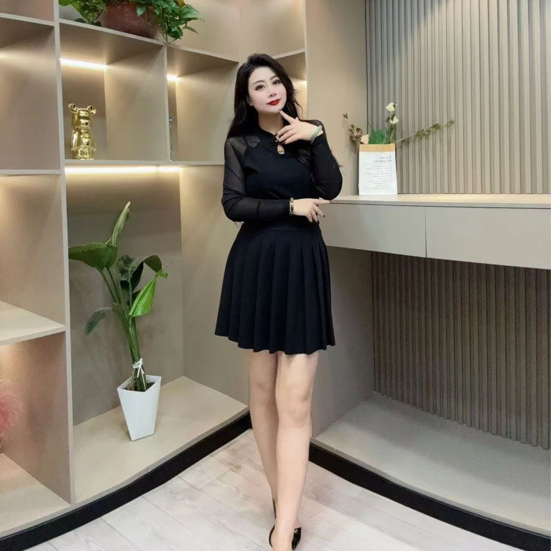 早春小衫-酷 3431时尚国风盘扣潮流显瘦拼接洋气胖MM大码女装新款