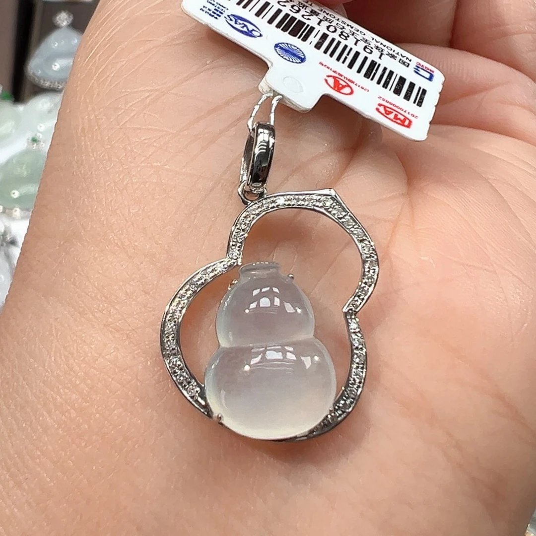 翡翠18K金镶嵌吊坠(不含链)1262