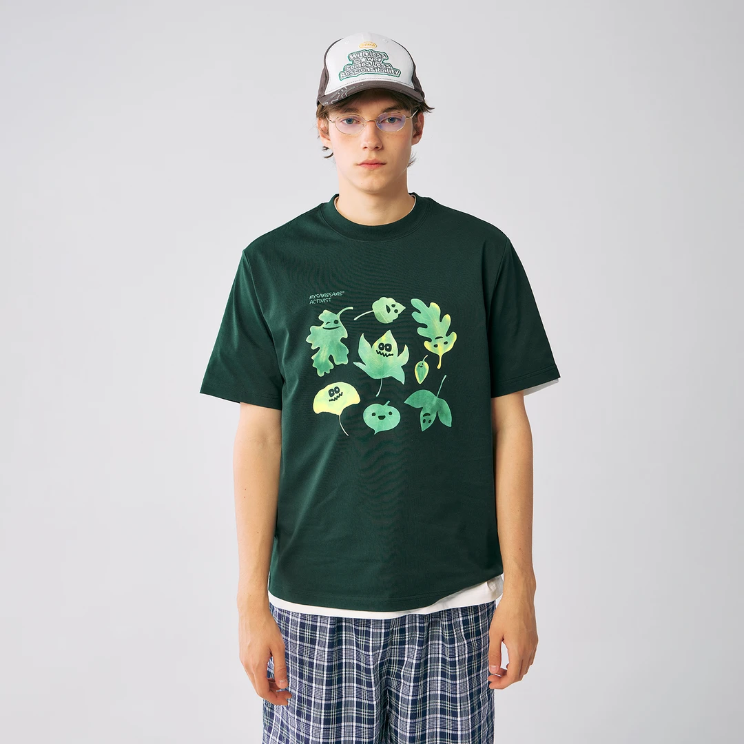 MYSAMESAME环保吉祥物使者印花潮牌短袖T恤休闲宽松男女同款T348