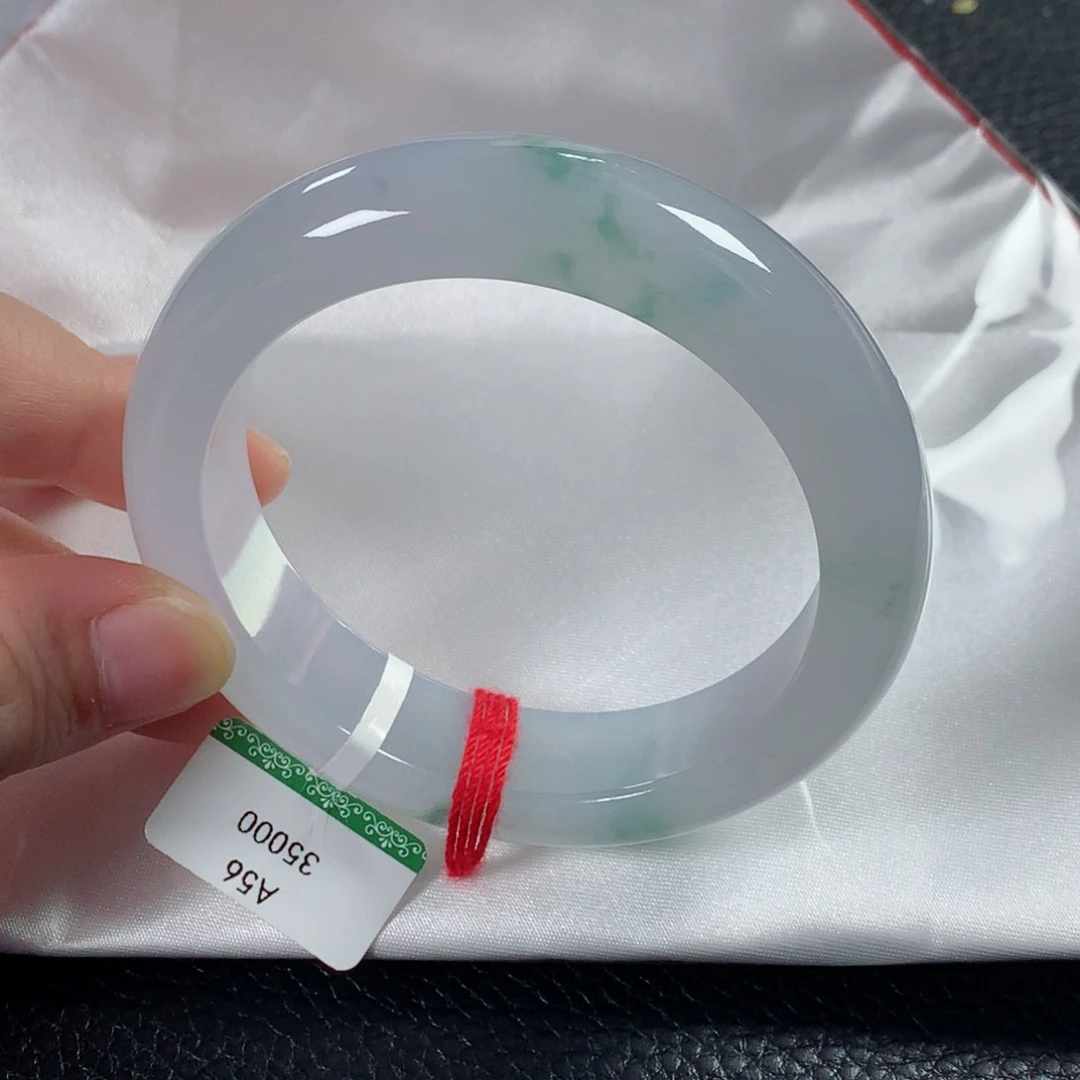 翡翠手镯未镶嵌缅甸天然翡翠手镯56圈口