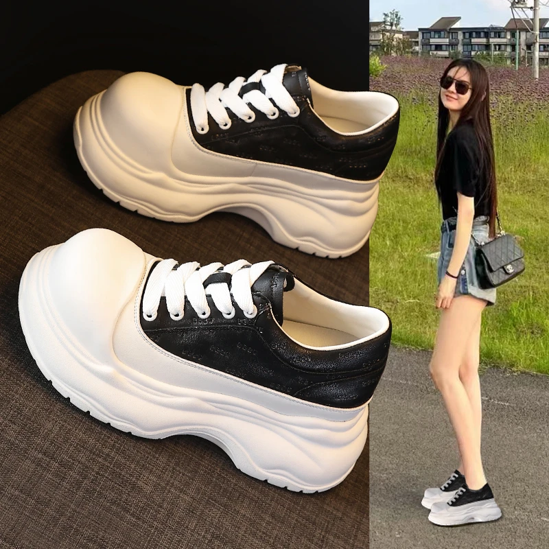 1169-1厚底内增高时尚百搭大头小白鞋女2025年春季新款运动休闲鞋