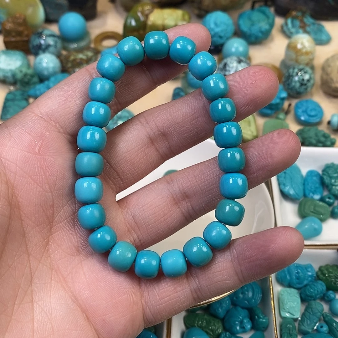 林***窗绿松石未镶嵌手串