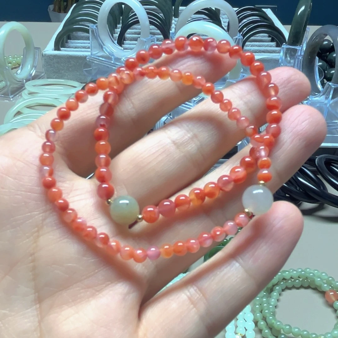 南红玛瑙合金手链