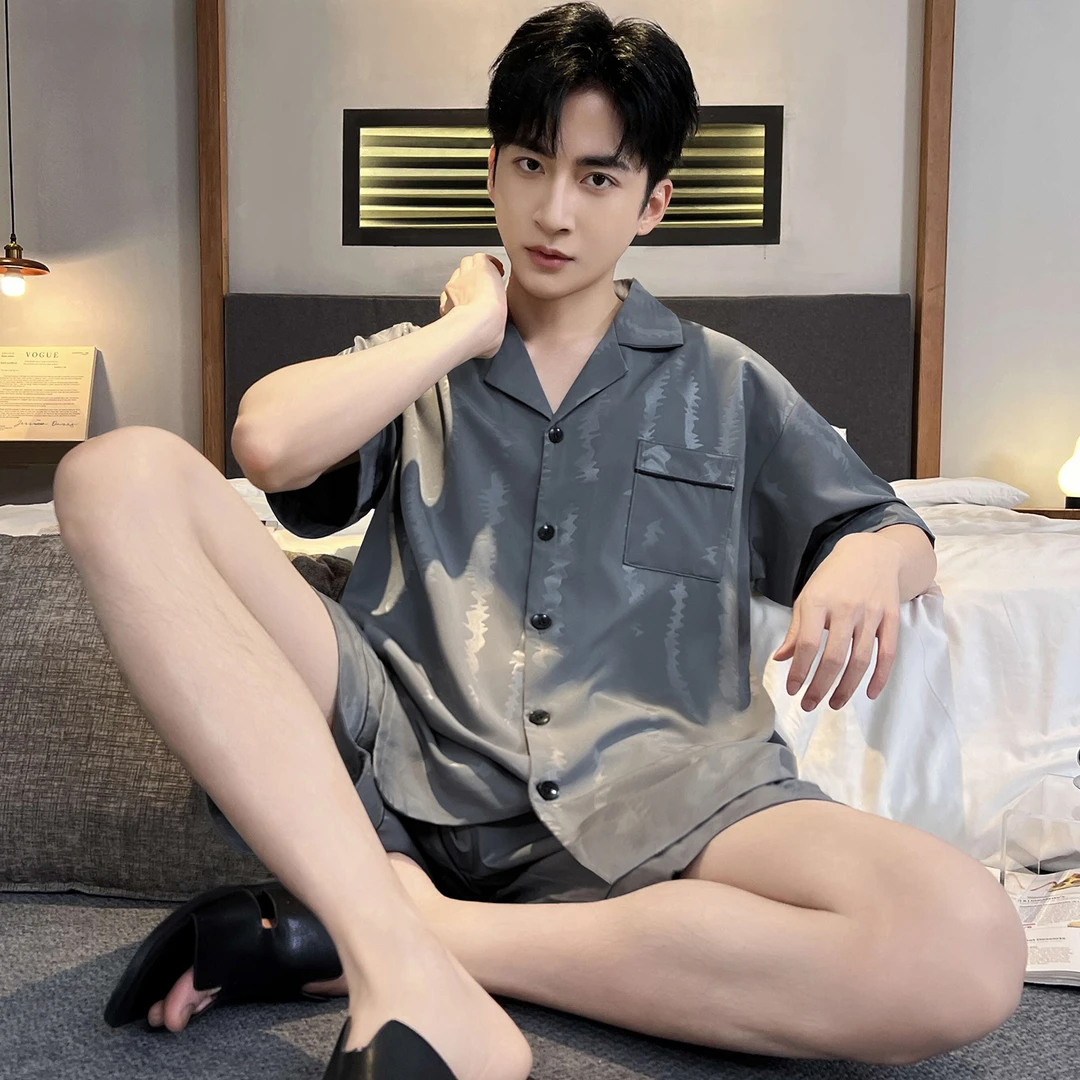 睡衣男款爆款2025新款夏季天薄款冰丝短袖套装男士男生凉感家居服