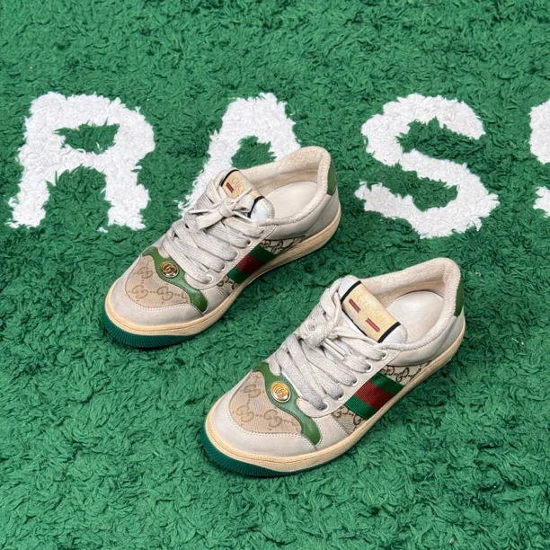 95新 GUCCI/古驰 脏脏鞋绿尾 做旧款 36.5码