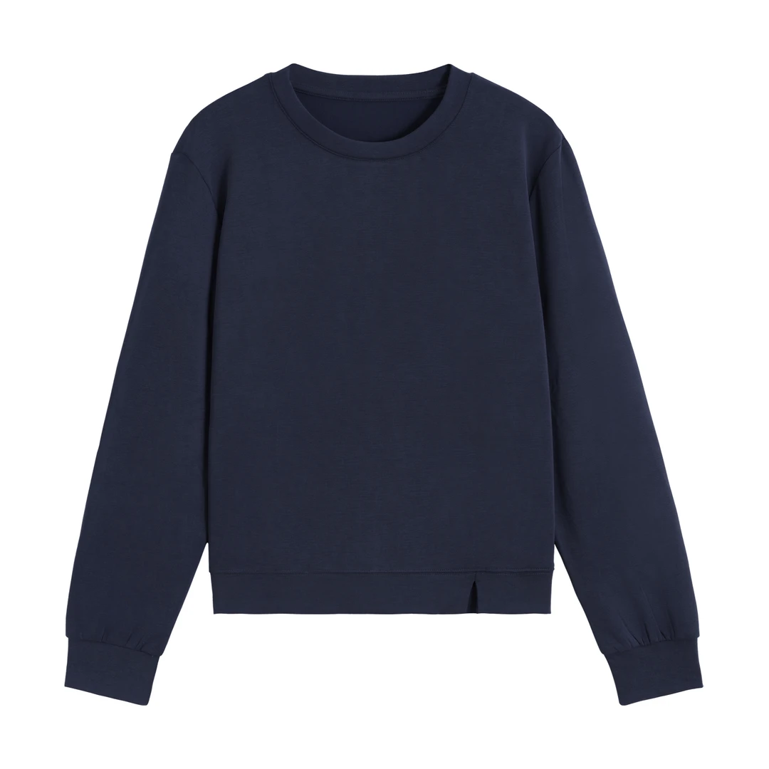 2025春秋新款铜氨高品时尚百搭休闲简约圆领长袖卫衣6009000-1