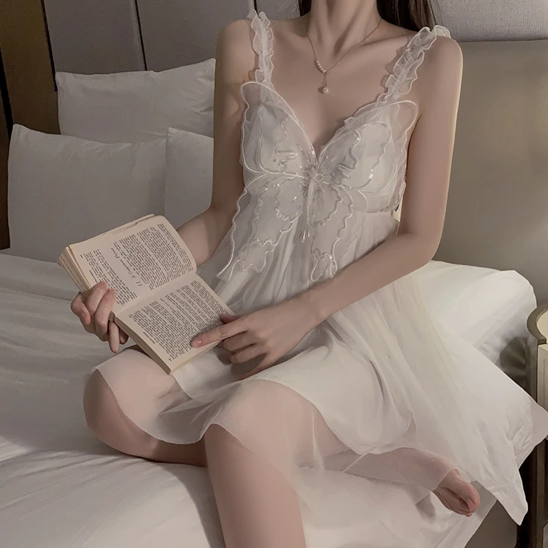 【瑰夏美衣】家居吊带蕾丝大码公主风网红睡裙