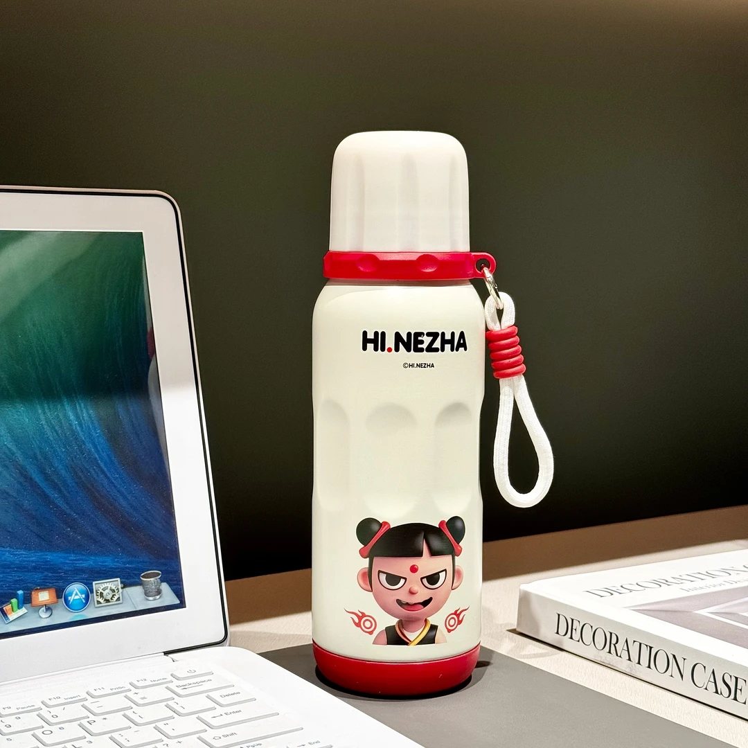 【小慧新品】哪吒传奇双饮保温杯316不锈钢便携吸管学生水杯NZ001