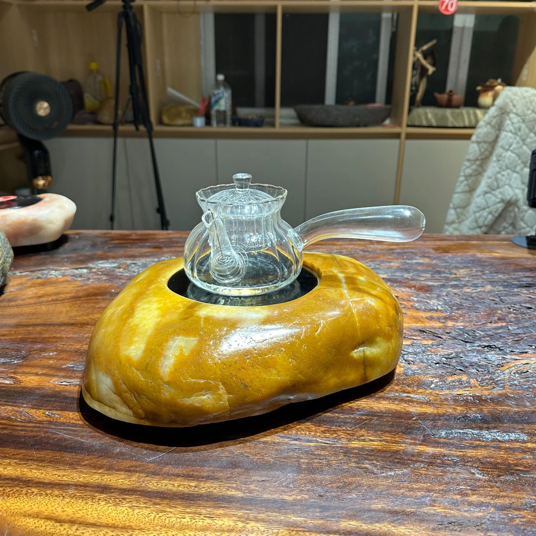 手工茶炉石头茶炉煮茶器电陶炉煮茶器家用茶道煮水创意耐热透明