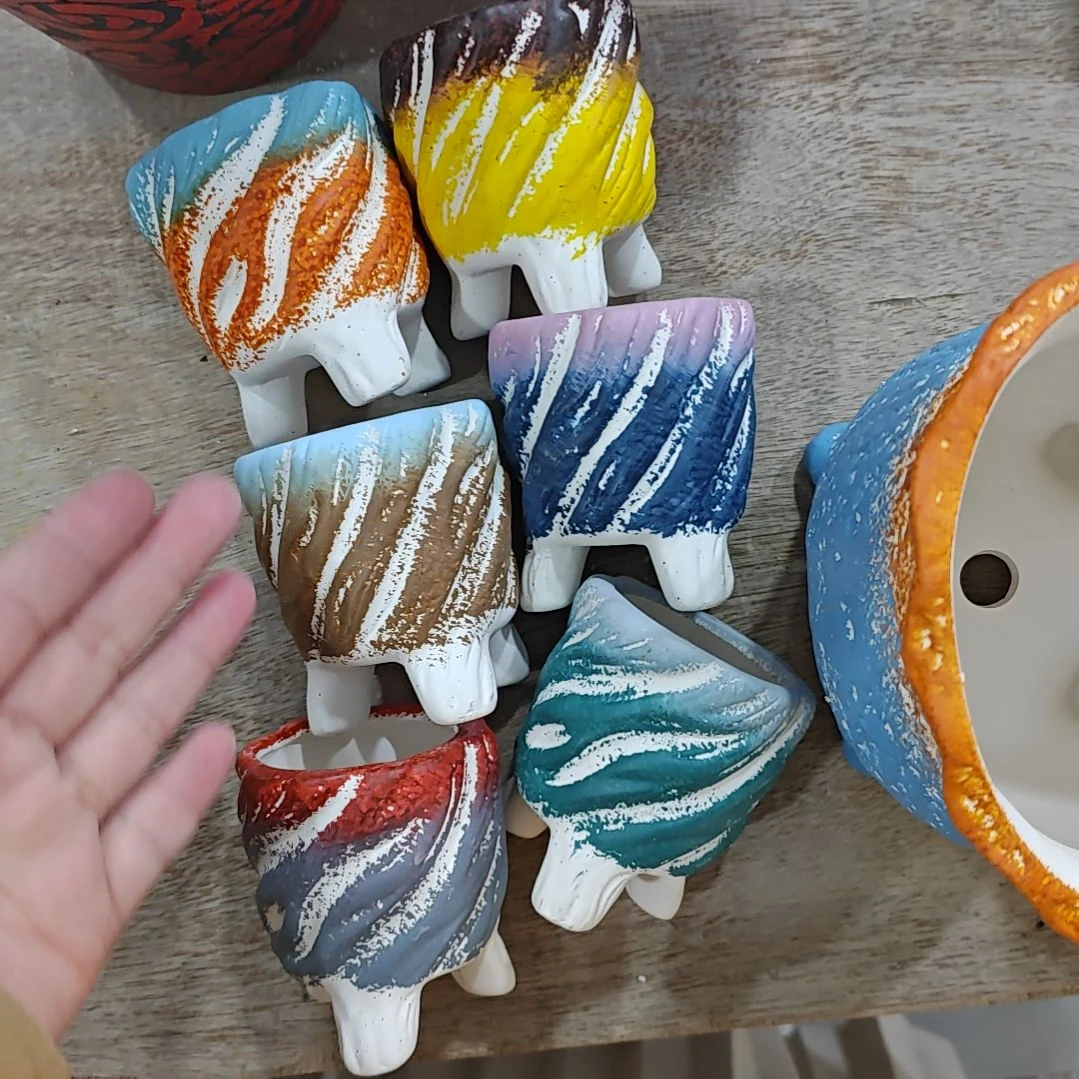 红陶吸水透气的白陶花盆凑满12发货