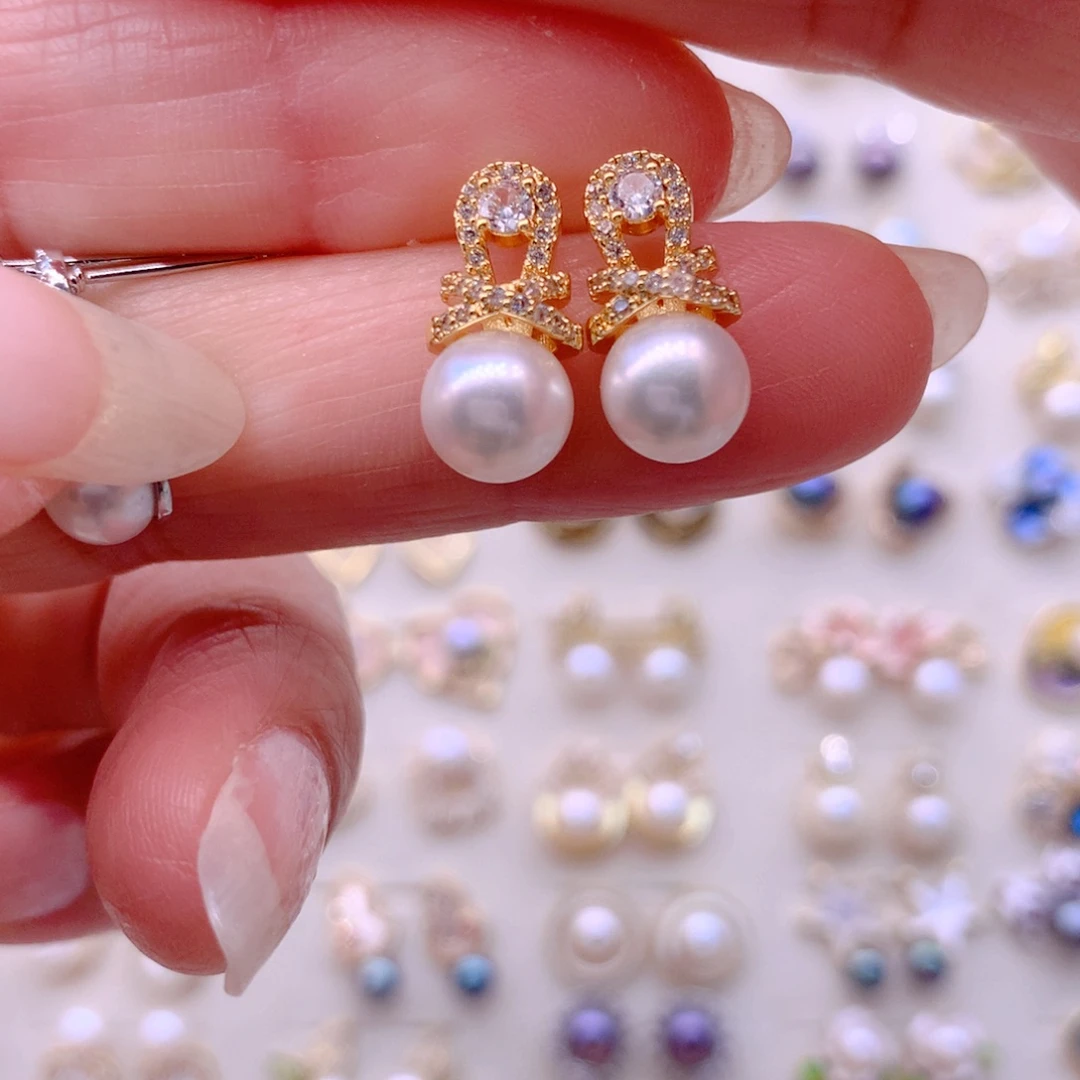 耳饰合金淡水珍珠