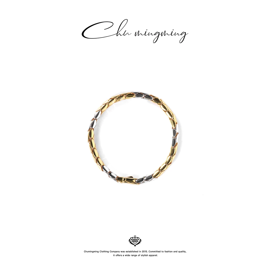 925银手镯 【CHUMINGMING】 双色蛇鳞手链SP25143