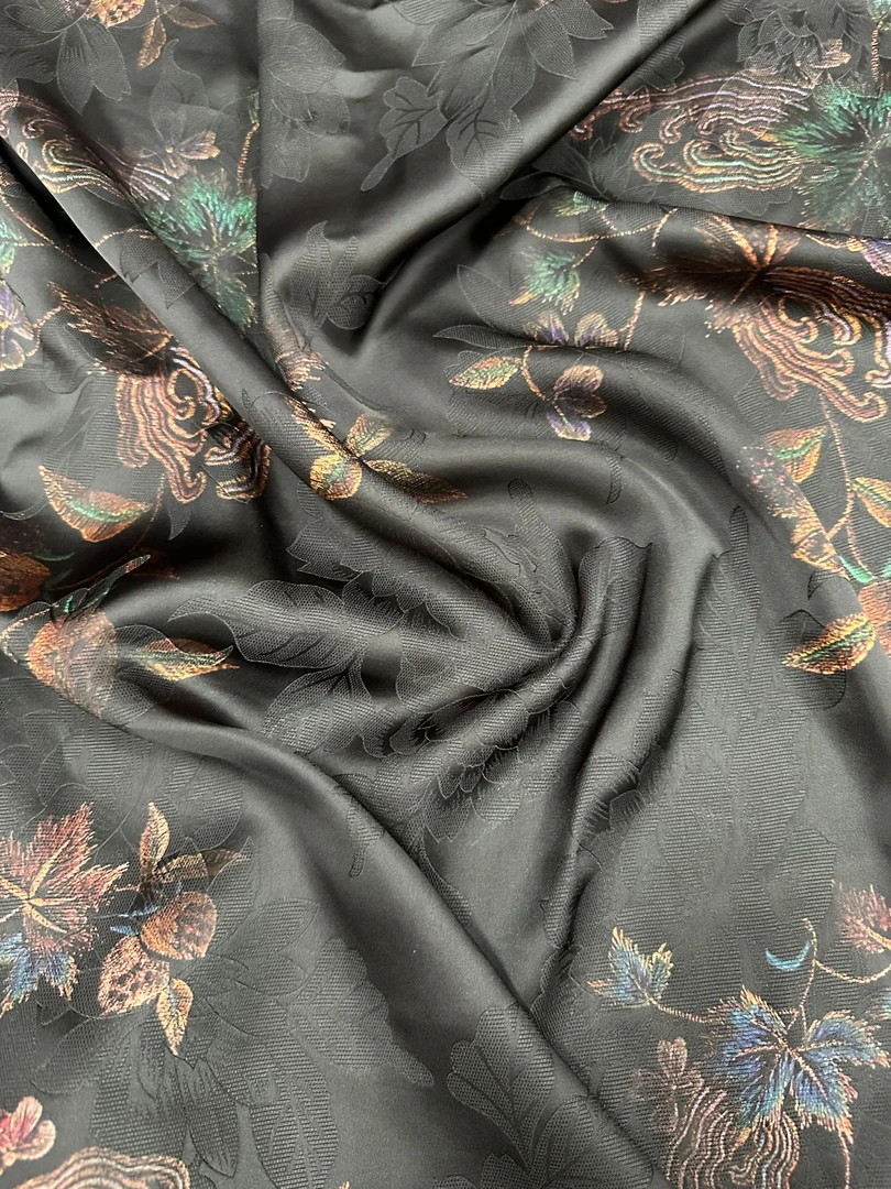 1角萝七彩花   新中式角萝  数码印花面料