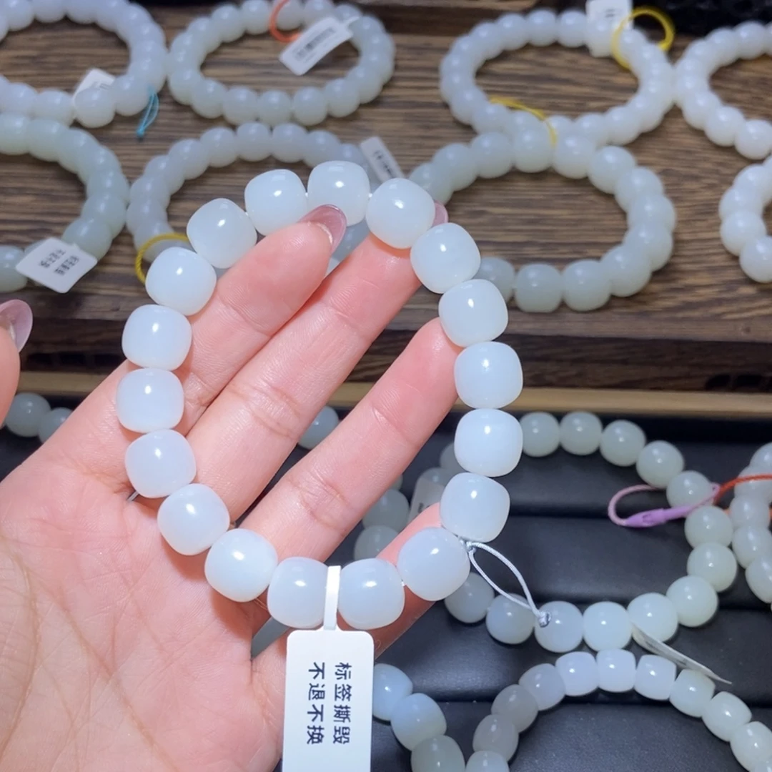 和田玉未镶嵌手串卡12老型