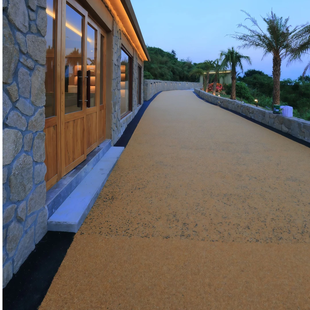 美蒂石微岩石踏步石树脂水洗石水磨石地铺石玛拉彩石透水石米石