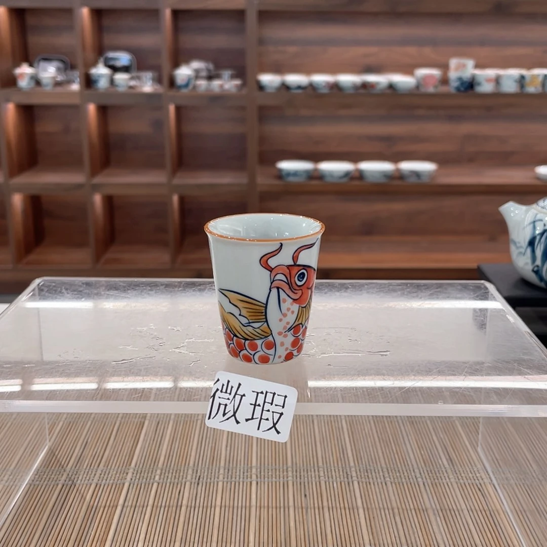 釉下手绘茶具微瑕