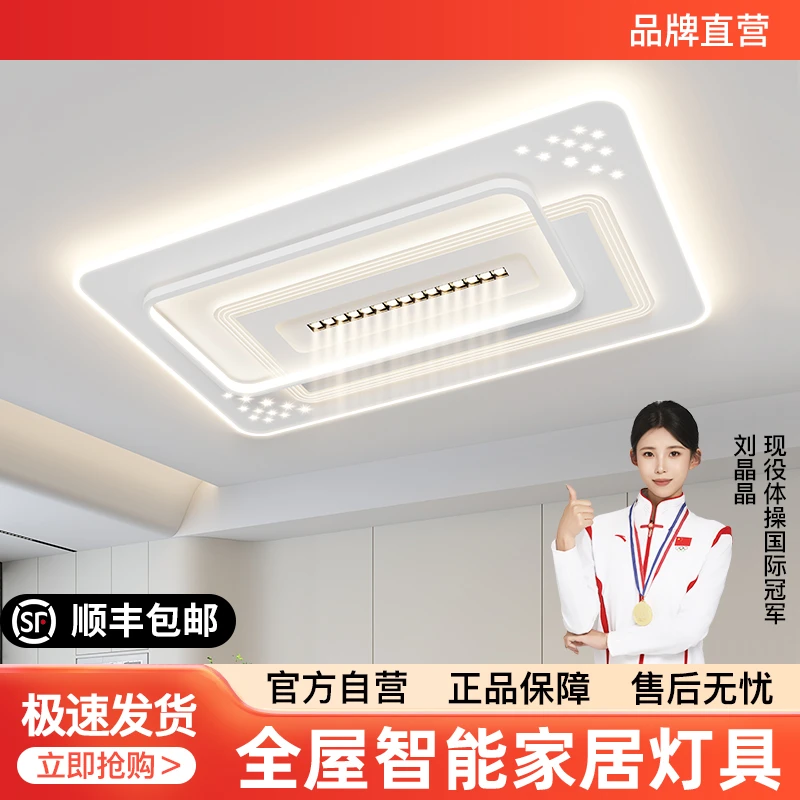 客厅卧室灯具全屋新款现代简约大气主灯中山吸顶吊灯组合套餐8493