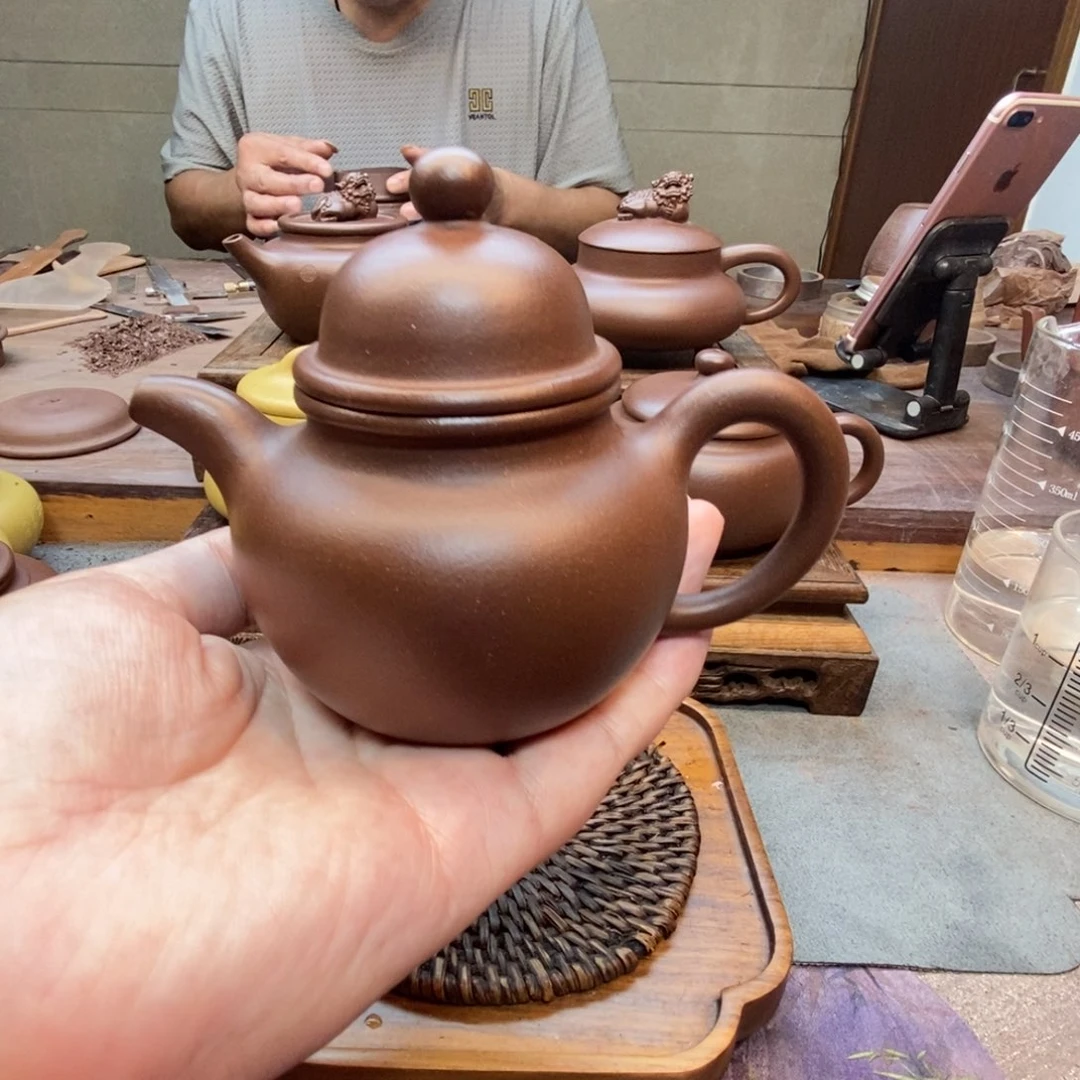 茶壶紫砂掇球壶（原矿底槽清210cc）