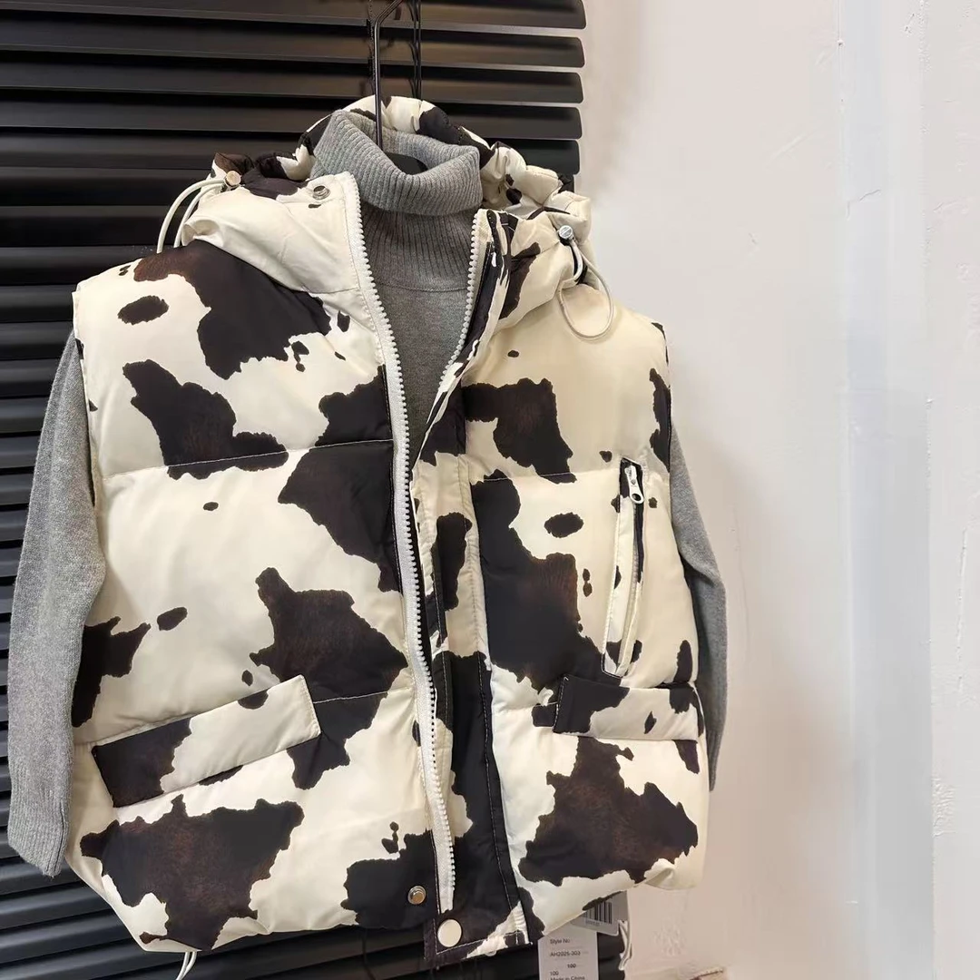 A6164男女童时髦个性洋气休闲百搭秋冬季迷彩棉马甲