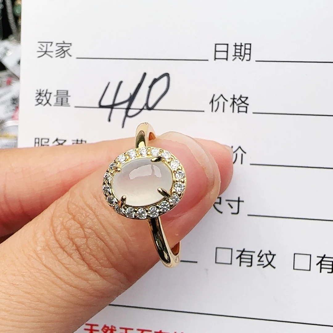 银S925镶嵌戒指翡翠戒指