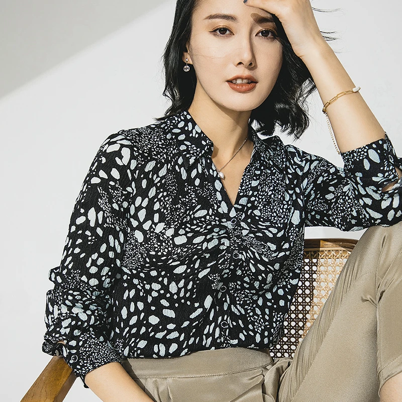 988915恩纳斯真丝上衣女2025高级垂感百搭桑蚕丝衬衫