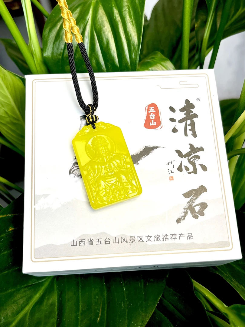 非金属大理石吊坠 五台山新款清凉石双面五爷时尚精美国风吊坠
