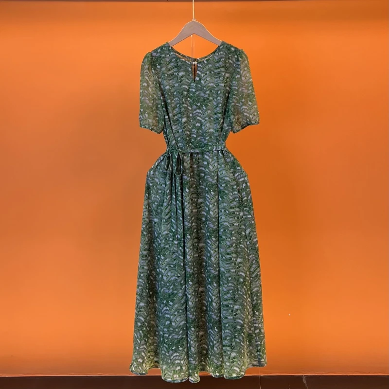 【老杨专属】2025夏季新款法式优雅设计师款收腰显瘦连衣裙-5501-22